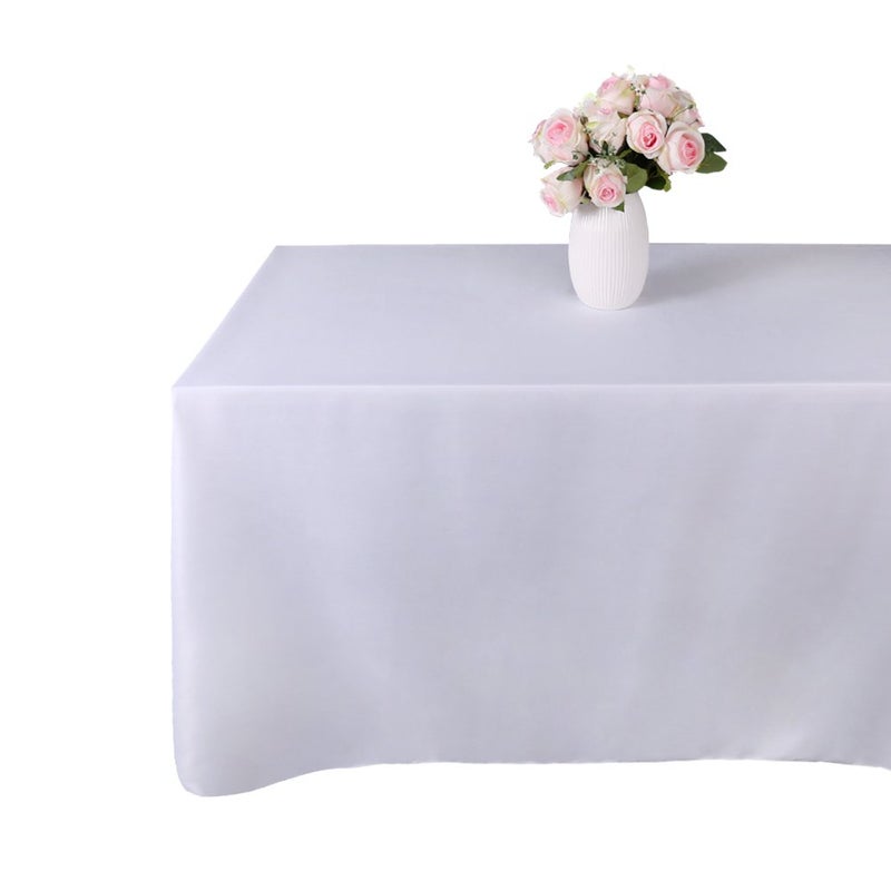 GFCC White Square Polyester Tablecloth 120 x 120 -Inch. Parties Table Decor - Image 4